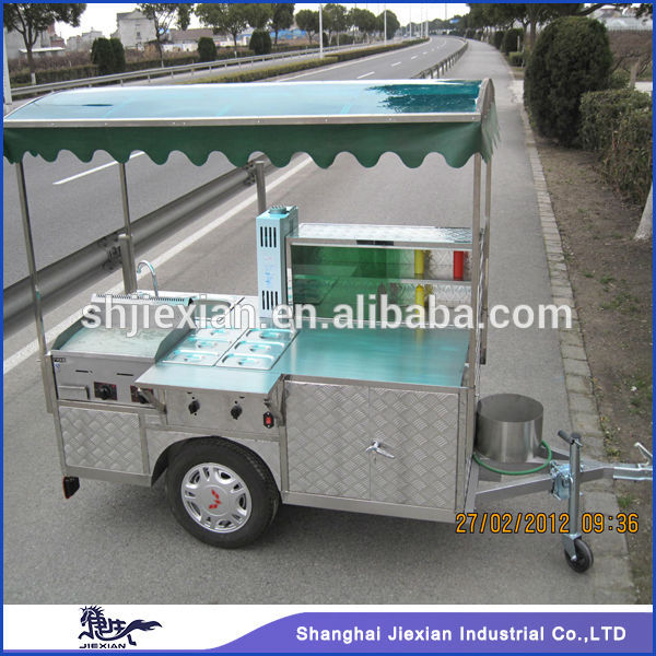 JX-HS200D jiexianプロフェッショナルステンレス鋼けん引可能な携帯ホットドッグプッシュカート-軽食機械問屋・仕入れ・卸・卸売り